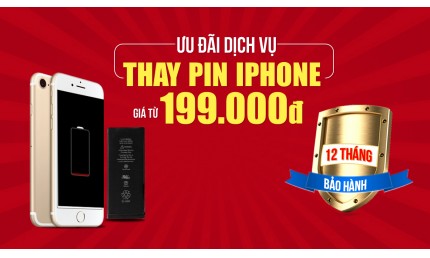 Thay Pin iphone đồng giá 199k Bảo hành 12 tháng.